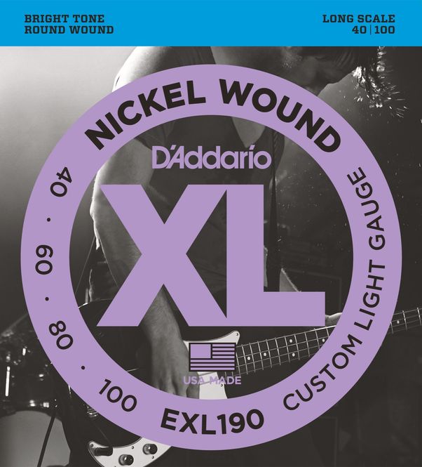 Hovedbilde D'addario EXL190 El-bass Nickel wound 040 - 100 Custom Light
