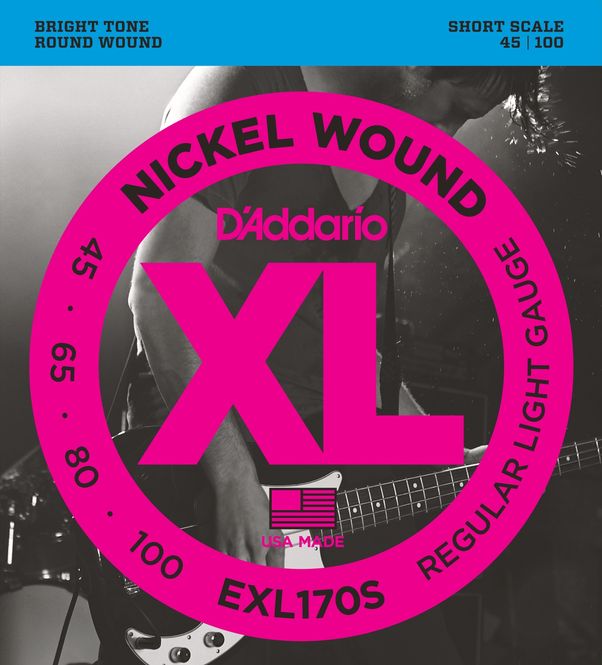 Hovedbilde D'addario EXL170S El-bass Nickel Wound 045 - 100 (Short Scale) Light