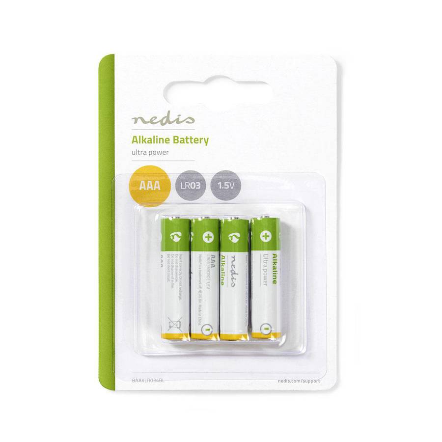 Nedis Alkaline Batteri AAA - Boks, 4 stk.