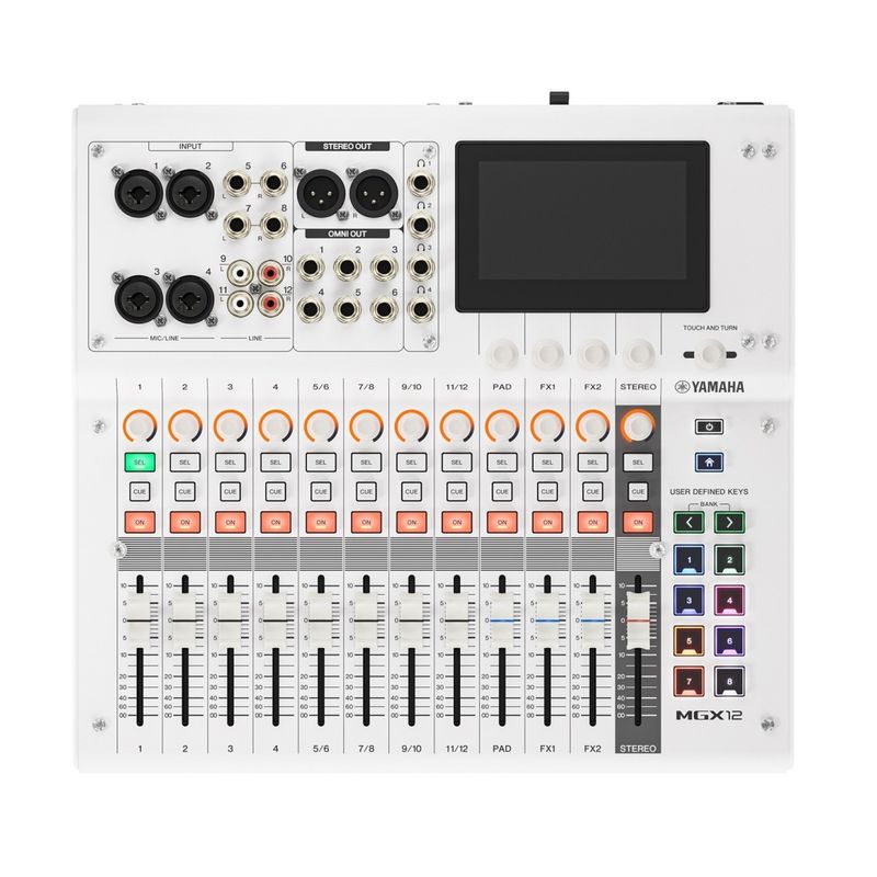 Yamaha MGX12VW, 12 kanals Digital Mixer m/ Multi-track USB og Video, White