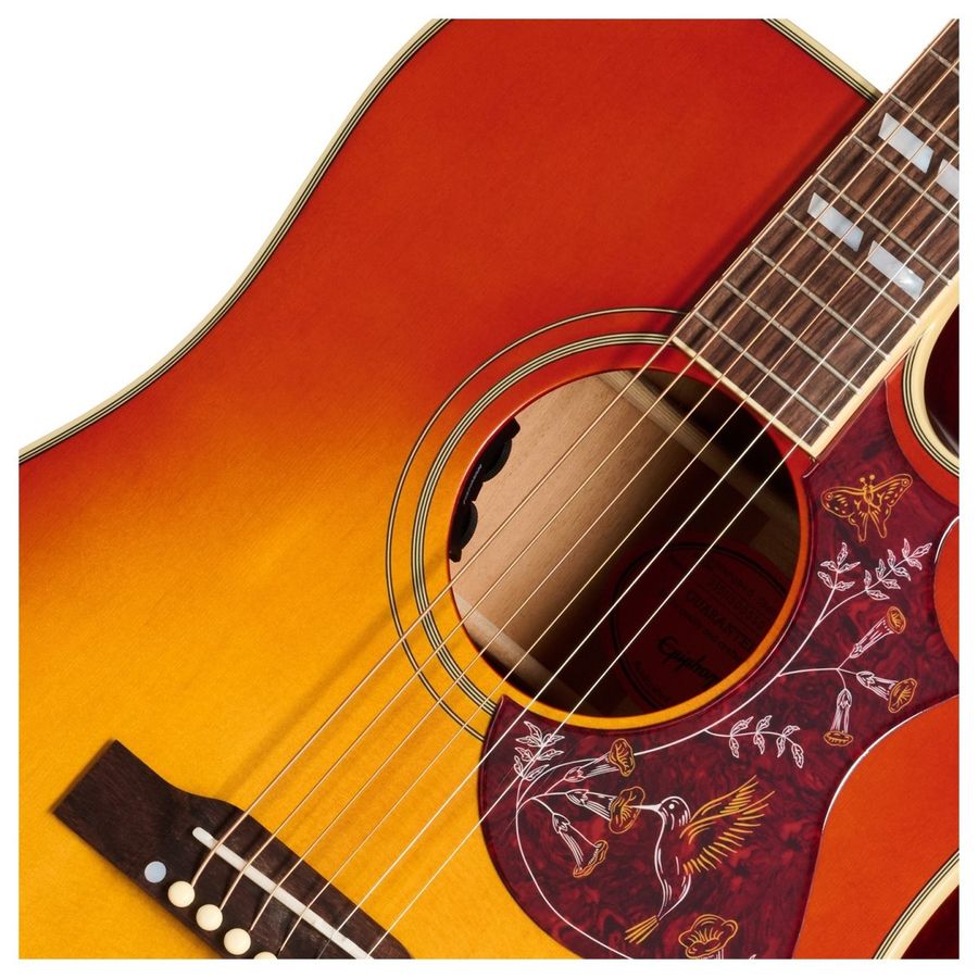 Epiphone Inspired by Gibson Hummingbird Standard EC m/ Premium gigbag, Cherry Sunburst