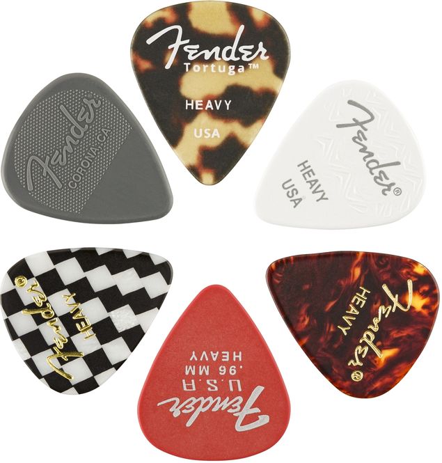 Hovedbilde Fender 351 Shape, Material Medley, Pakke med 6 stk. Heavy