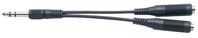 Hovedbilde AMP CYC-01, stereo jack (han) -> 2 x stereo jack (hun)