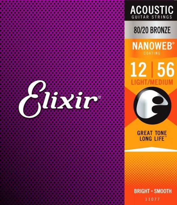 Hovedbilde Elixir 11077 Acoustic 80/20 Bronze NANOWEB 012-056