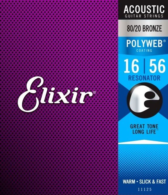Hovedbilde Elixir 11125 Acoustic 80/20 Bronze Resonator POLYWEB 016-056