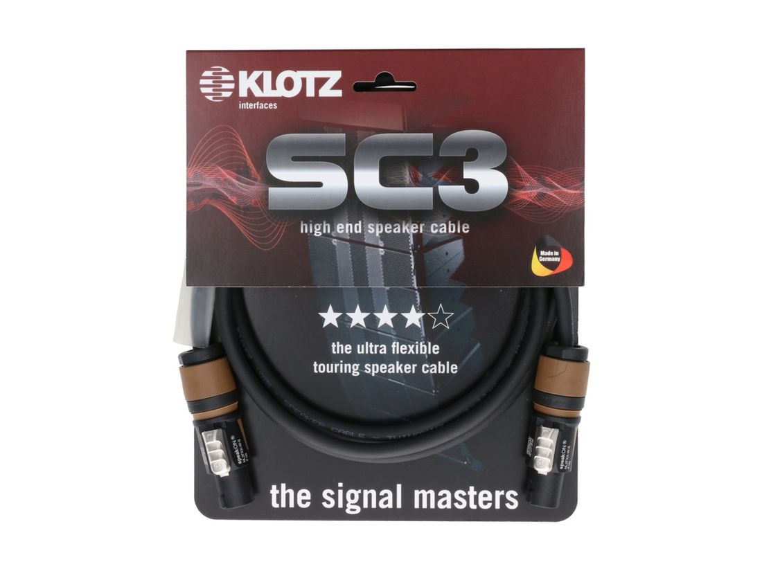 Klotz SC3 Speakon høyttalerkabel 2 x 2,5  speakON, sort, 2M