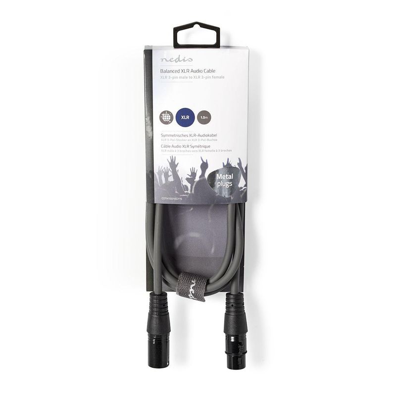 Nedis Balansert Mikrofon- og lydkabel - XLR/XLR 1,5m