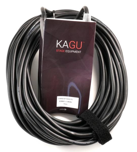 Kagu DMNX5BK DMX-kabel 15m. 5-pin, sort