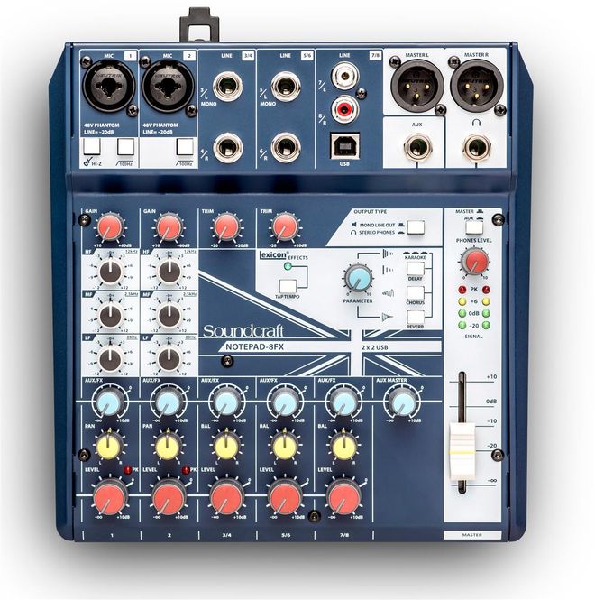 Hovedbilde Soundcraft NOTEPAD 8FX, 2 Mik, 2 Stereo, USB, FX