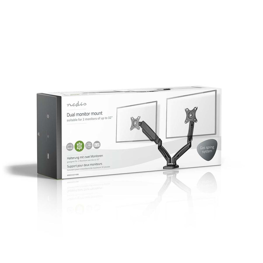 Nedis bordmonteringsarm / stativ for 2 dataskjermer 15-32