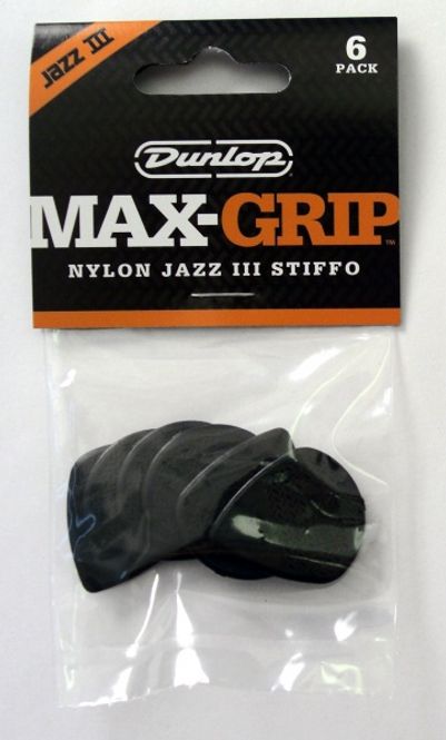 Hovedbilde Dunlop Max Grip Nylon Jazz III Sort - 6-pack