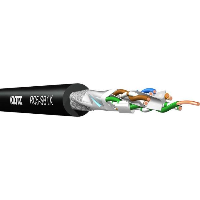 Hovedbilde Klotz RAMCAT 5 Solid Skjermet SF/UTP PUR sort Metervare