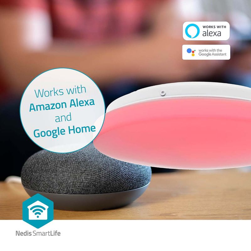 SmartLife Wi-Fi Rund Taklys 1820lm, RGB / Varm til avkjølt hvitt, 2700 - 6500K, IP44