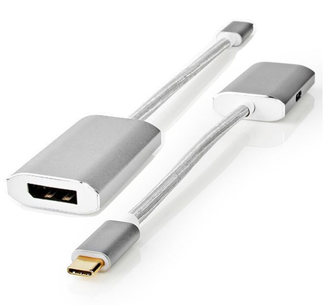 Hovedbilde Nedis USB-C Hann - DisplayPort Hun, USB 3.2, 4K@60Hz, Power delivery, 0,2m