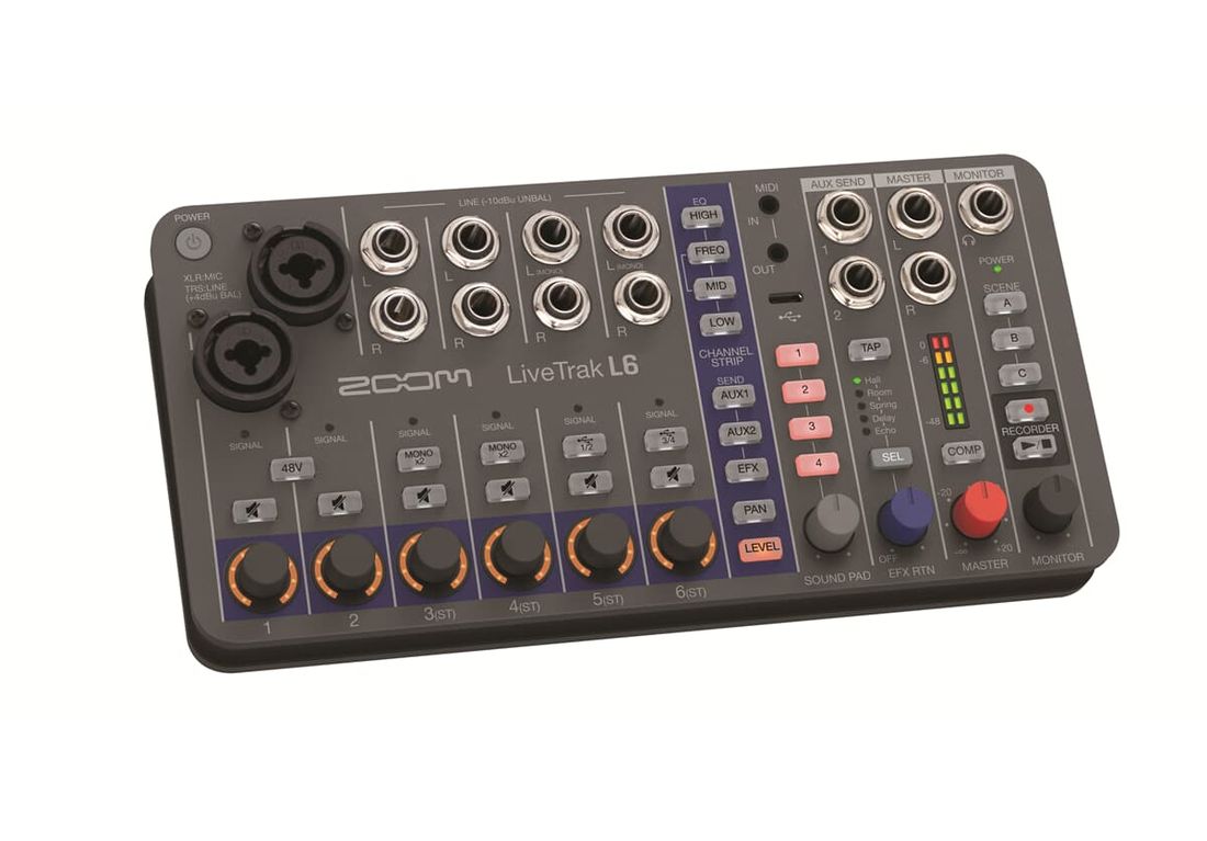 Zoom LiveTrak L6, 10-Track Digital Mixer / Recorder, Batteridrift
