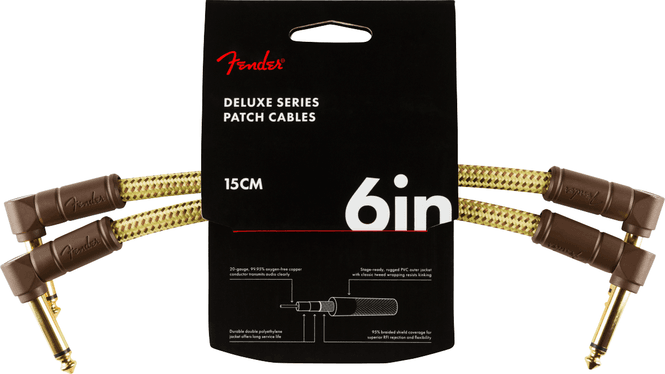 Hovedbilde Fender Deluxe Series 2pk 6´ (15cm) Patch Kabel, Tweed
