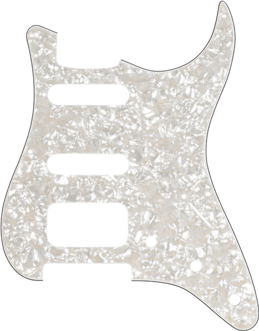 Hovedbilde 11-Hole Modern-Style Stratocaster® H/S/S Pickguards - Aged White Moto
