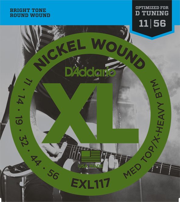 Hovedbilde D'addario EXL117 El-gitar Nickel Wound 011-056 (Drop D tuning)