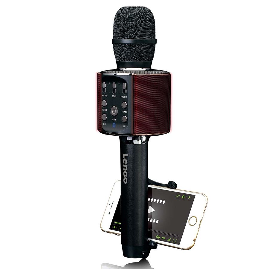 Lenco BMC-090 Bluetooth Karaokemikrofon med høyttaler og belysning