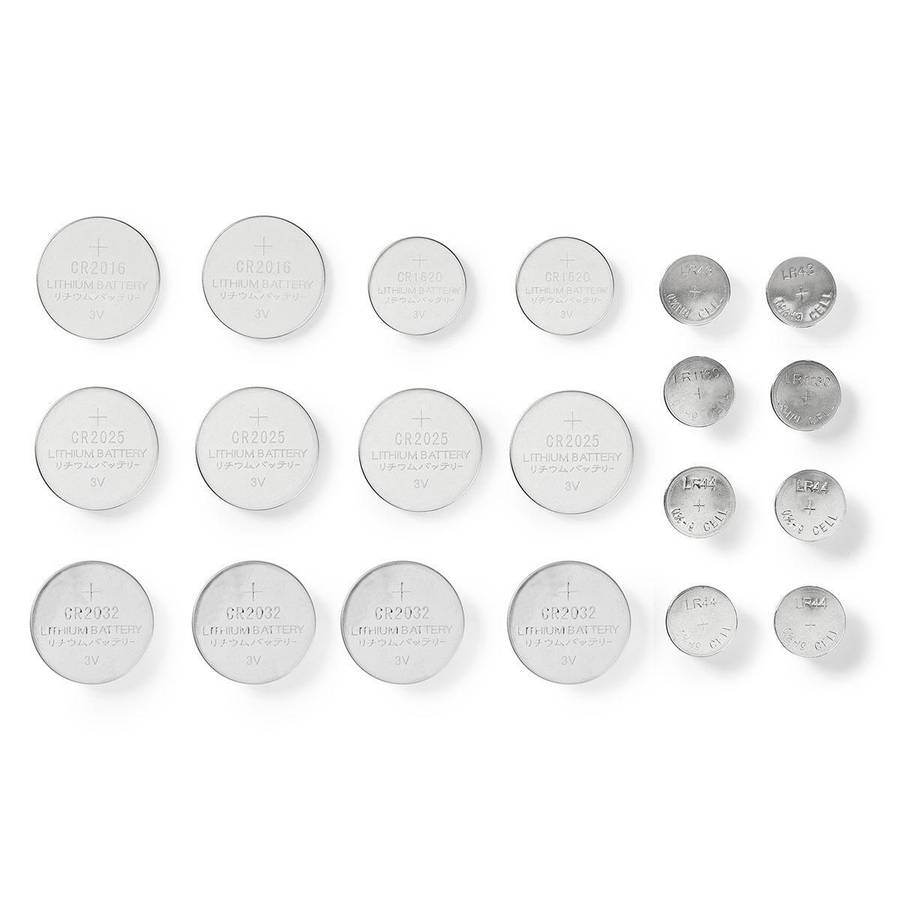 Nedis Litium / Alkaliske batterier CR1620 / CR2016 / CR2025 / CR2032 / LR43 / LR44 / LR54, 20 stk, lang levetid