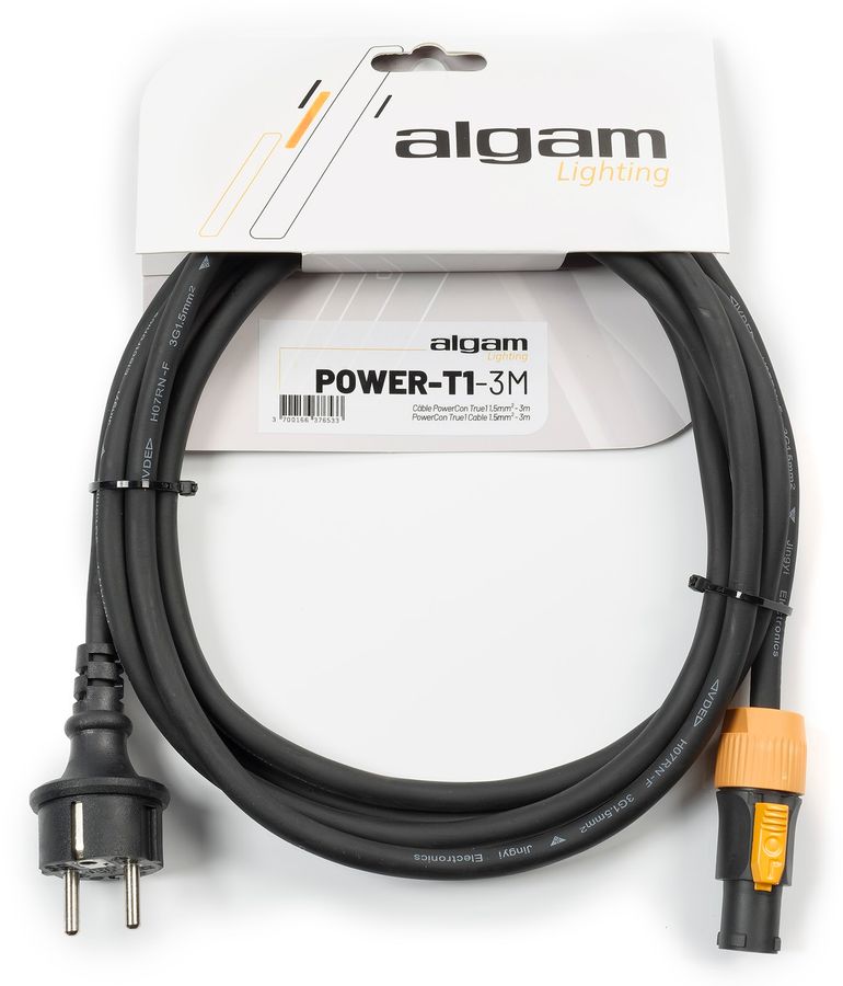 Algam POWER-T1-3M – PowerCon TRUE1 Strømkabel, 16 A