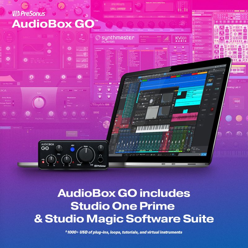 PreSonus AudioBox GO Ultra kompakt mobilt 2x2 USB Lydkort