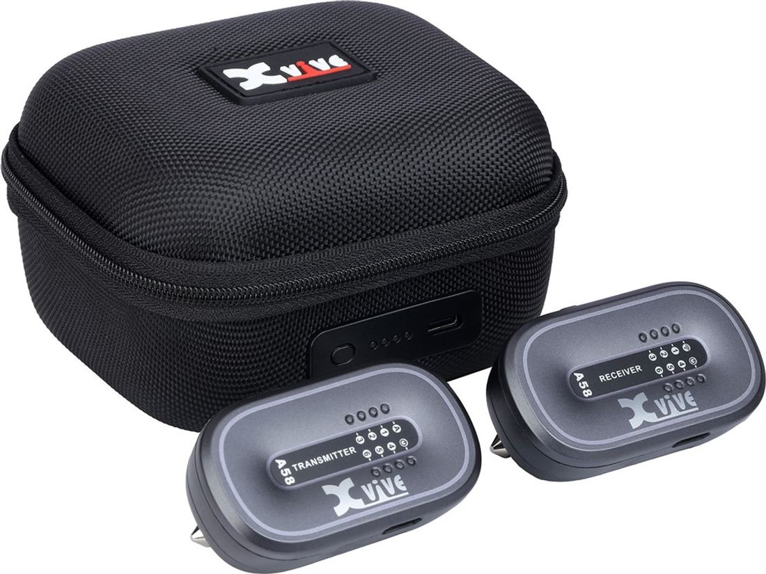 Xvive AC58 Trådløst gitar/bass system m/ batterikoffert, 5.8GHz.
