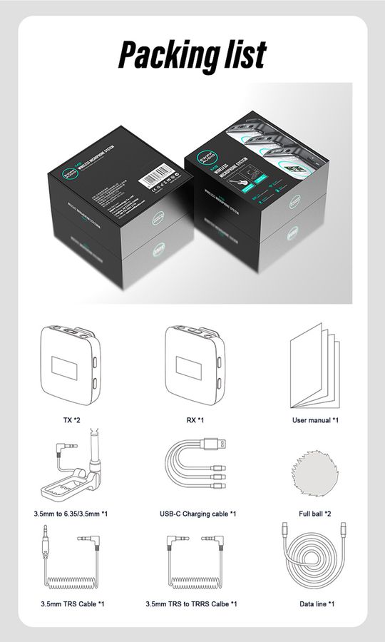 Swiff Audio M3 PRO 2.4GHz Trådløst mik. system, to mikrofoner med sender og mottaker