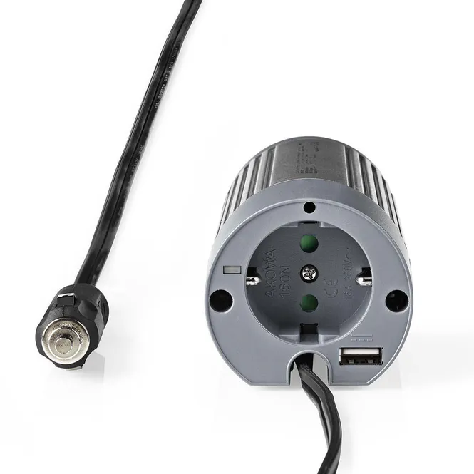 Hovedbilde Nedis Power Inverter, Strømomformer fra 12V DC til 230V, 1xUSB port - Topp effekt: 200W