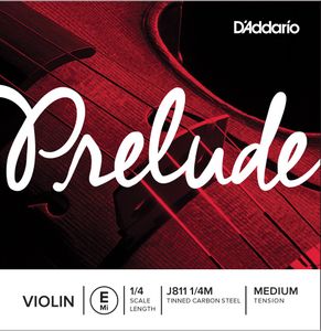Hovedbilde D'Addario Prelude J811 Violin E-1, 1/4 St&aring;l