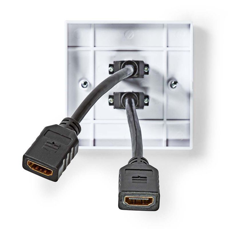 Nedis HDMI Dobbel Veggboks, 4K@60Hz, 18 Gbps