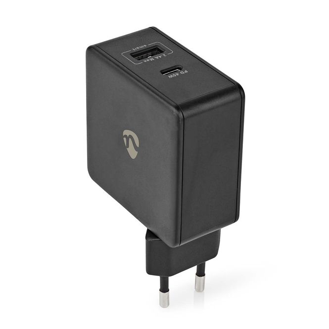 Hovedbilde Nedis 57W USB-C og USB-A vegglader med Hurtigladefunksjon