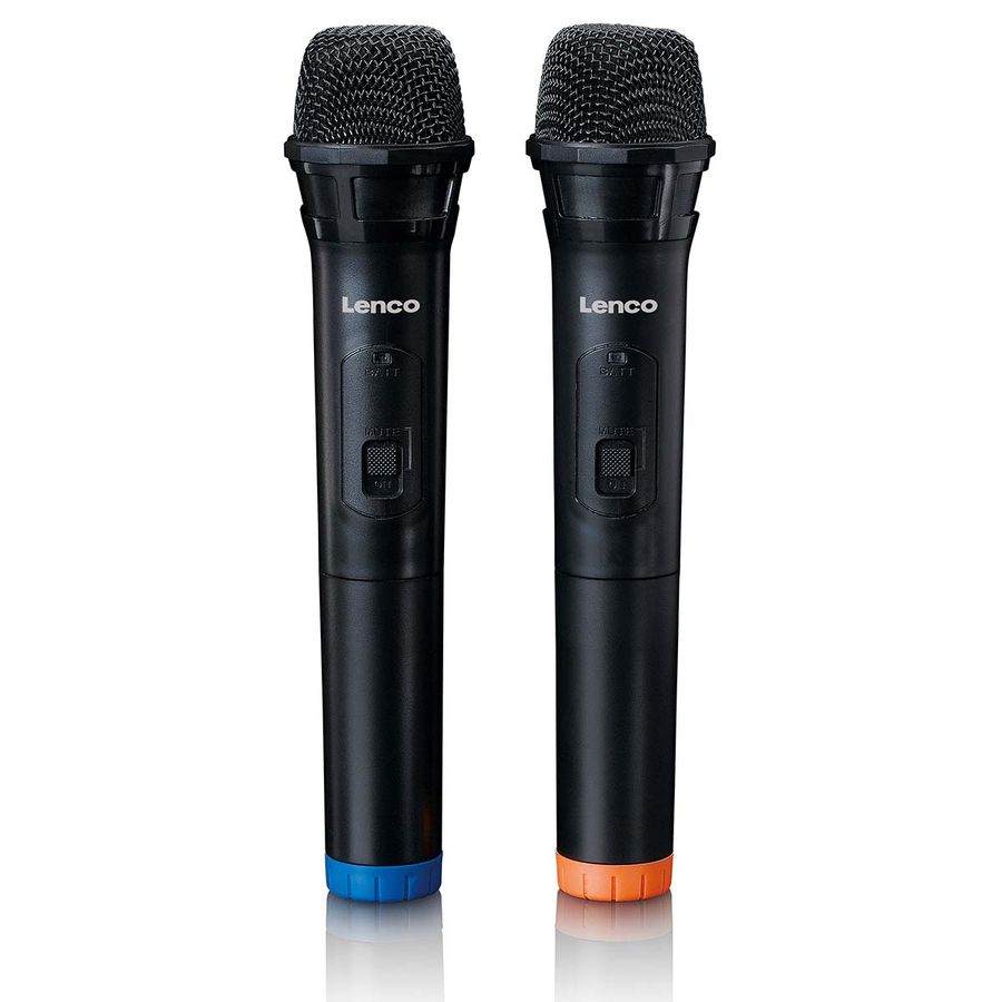 Lenco PA-220BK, 120W partyhøyttaler m/mikrofoner og lys