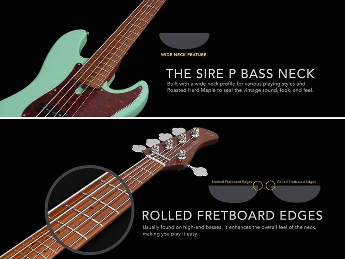Sire P5 A4 Marcus Miller P-bass 4 str - Mild Green