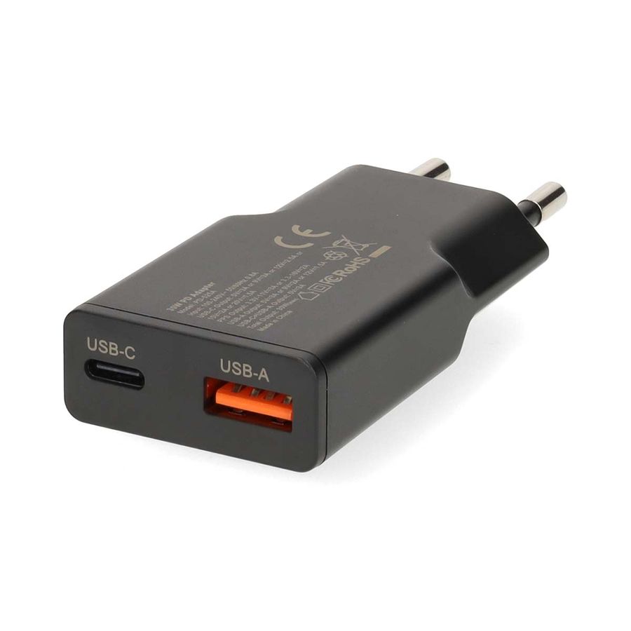 Nedis 30W USB-C og USB-A lader med Hurtigladefunksjon