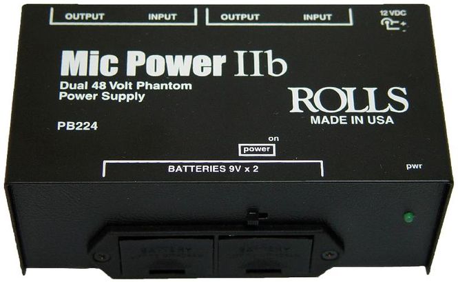 Hovedbilde Rolls PB224 48V fantommating med 2 kanaler og batteridrift