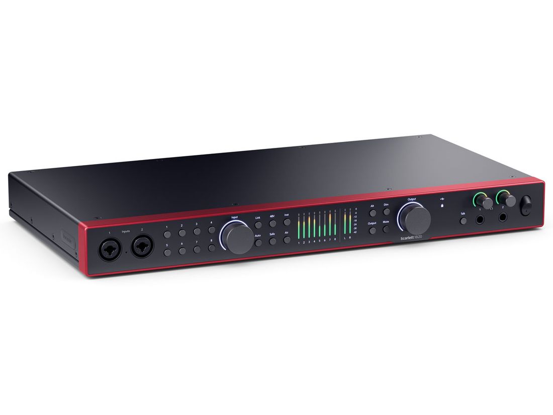Focusrite Scarlett 18i20 Gen. 4, 18 inn/18 ut, 8 Mic.preamper, USB Lydkort