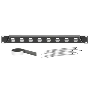 Hovedbilde Adam Hall 19" 1U Vinklet rack panel, 8 hull for D-type chassiskontakter.