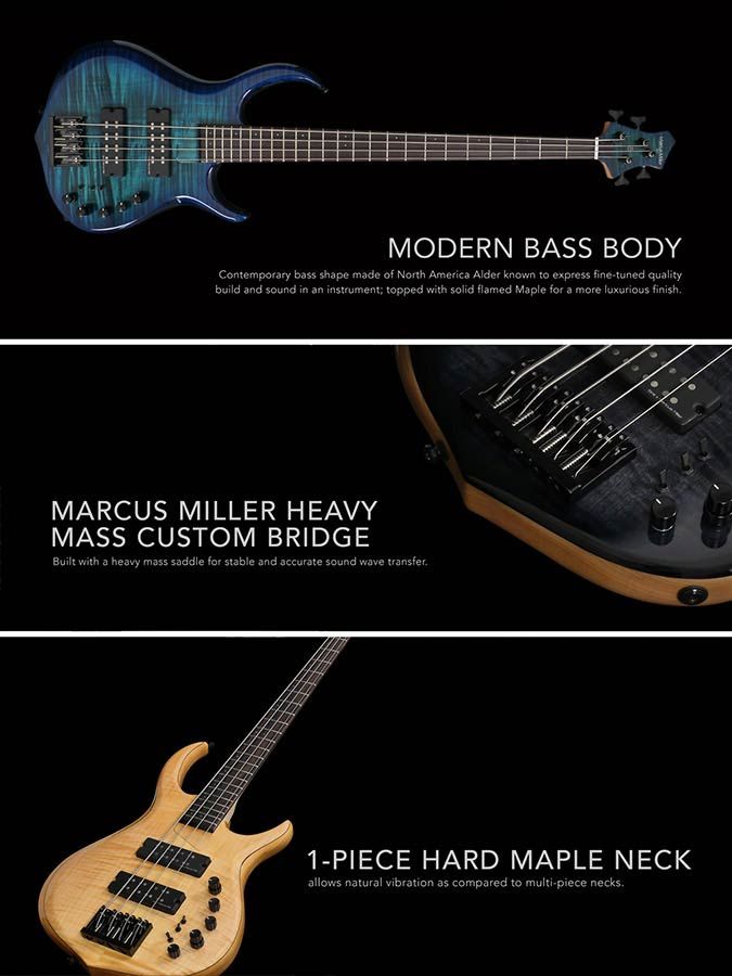 Sire M7+ S5/NT-  2nd Gen Swamp Ash/ Solid Maple 5-string Bass Natural