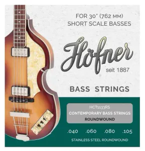 Hovedbilde Hofner HCT1133RS Roundwound, rustfritt st&aring;l strenger for Violin bass, 040-105