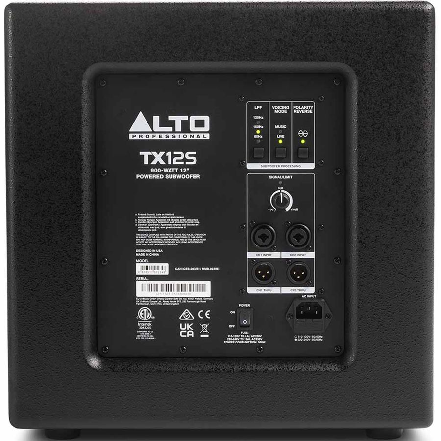 Alto TX12S DSP-forbedret aktiv subwoofer, 900W, 12