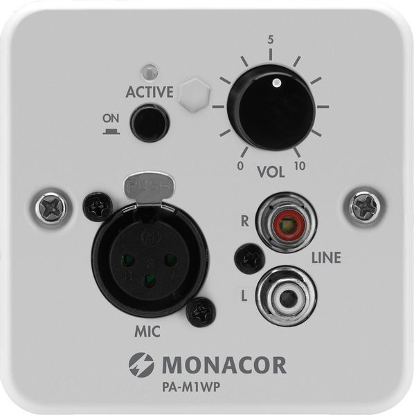 Monacor PA-M1WP – Veggmodul for lokal lydinnmating og sonekontroll