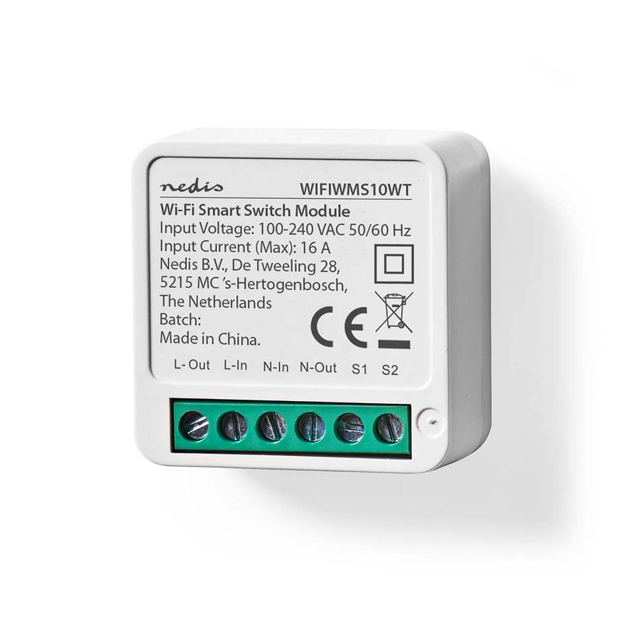 SmartLife Wi-Fi Strmbryter for innebygging, 3680W, Terminalforbindelse - WIFIWMS10WT