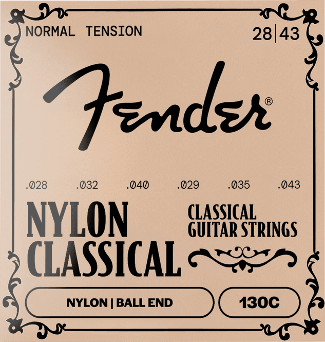 Hovedbilde Fender nylonstrenger 130 Clear/Silver, kule i ende, gauge .028-.043