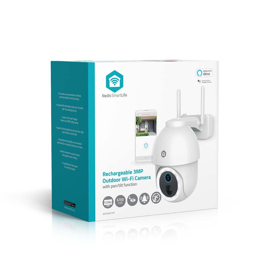 SmartLife Wi-Fi Utendørs kamera, Full HD 1080p, IP65, Batteri, Nattsyn