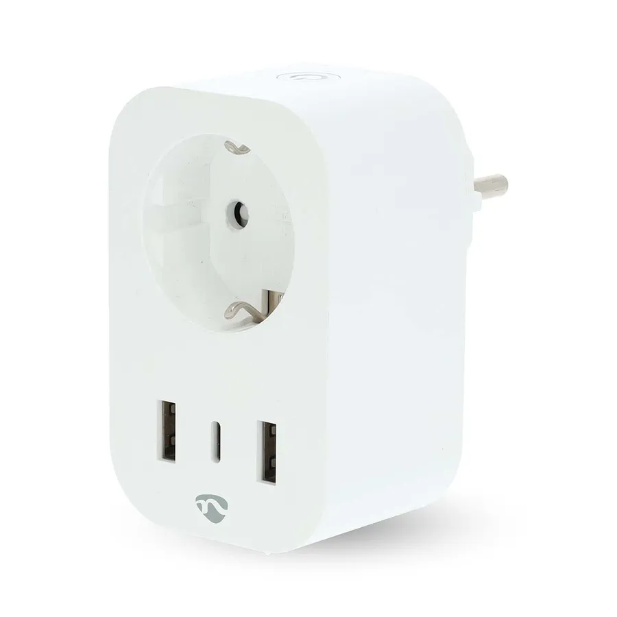 SmartLife Wi-Fi Smart Plug med energimåler, 1x USB-C + 2x USB, 3680 W