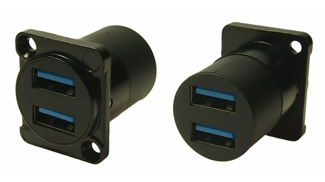 RS PRO Dual USB A-A chassi panelkontakt USB 3.0