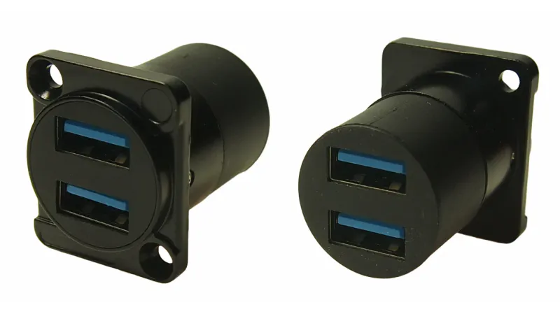 RS PRO Dual USB A-A chassi panelkontakt USB 3.0