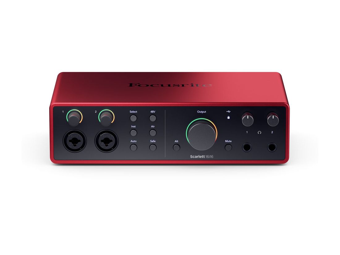 Focusrite Scarlett 16i16 Gen. 4, 16 inn/16 ut, 2 Mic. preamper, USB Lydkort