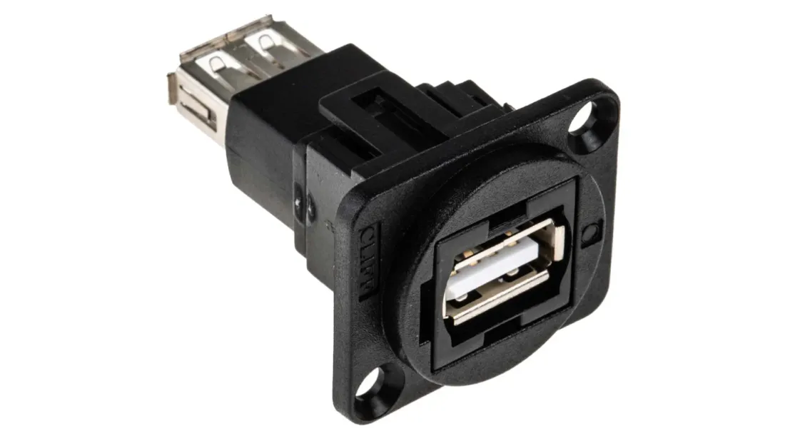 RS PRO Chassi USB A-A panelkontakt USB 2.0 
